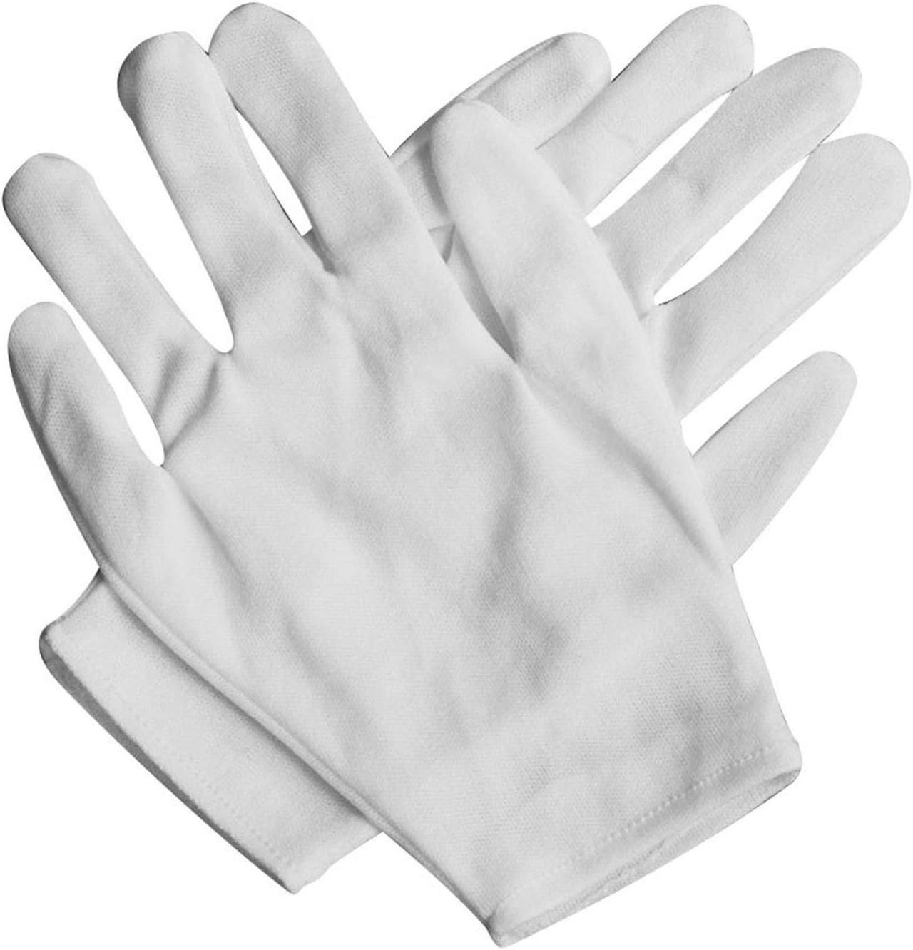 FIgures White Cotton Gloves, Stretch SweatProof Breathable Elastic
