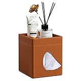 Cretkhp Tissue Box Cover, PU Leather Square Tissue