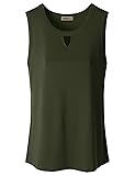 Doublju Womens Basic Crewneck Keyhole Front Tank