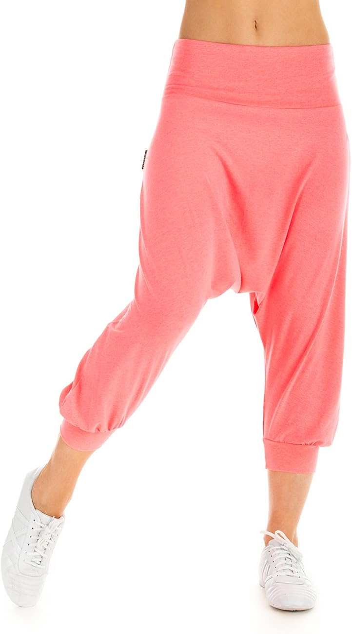 Winshape WBE7 Women's Harem Trousers Dance Fitness Recreational Sports Pink Neon Coral Size:M, Pink - Neon Coral