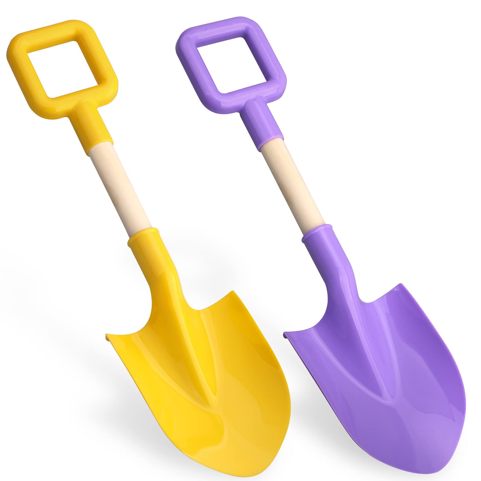 Photo 1 of Amarlozn Beach Sand Shovels Toy for Kids, Jumbo Gardening Tool Kit, 16" Sturdy Long Handheld Wooden ABS Plastic Spade Scoop