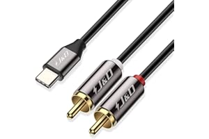J&D USB C to RCA Audio Cable, USB Type-C Male to 2 RCA Male Stereo Audio Converter Y Splitter Cable for Tablet Laptop, Compatible with Pixel 9/8/7, Compatible with iPhone 15/16 Series, 6.5 Feet