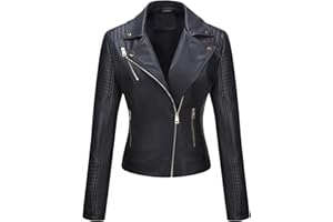 Bellivera Women's Faux Leather Casual Jacket 2025 Spring Trendy Motorcycle Outfits Lightweight Classic Coat