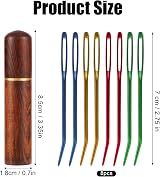 XIHIRCD 8pcs Large Eye Darning Needles Stainless Steel with Wooden Case view 2