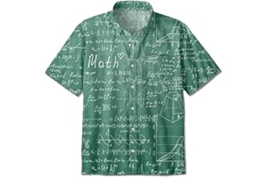GEEKSOUTFIT Geek Nerdy Hawaiian Shirt for Men - Mens Short Sleeve Button Down Shirts Funny Hawaiian Shirts for Men