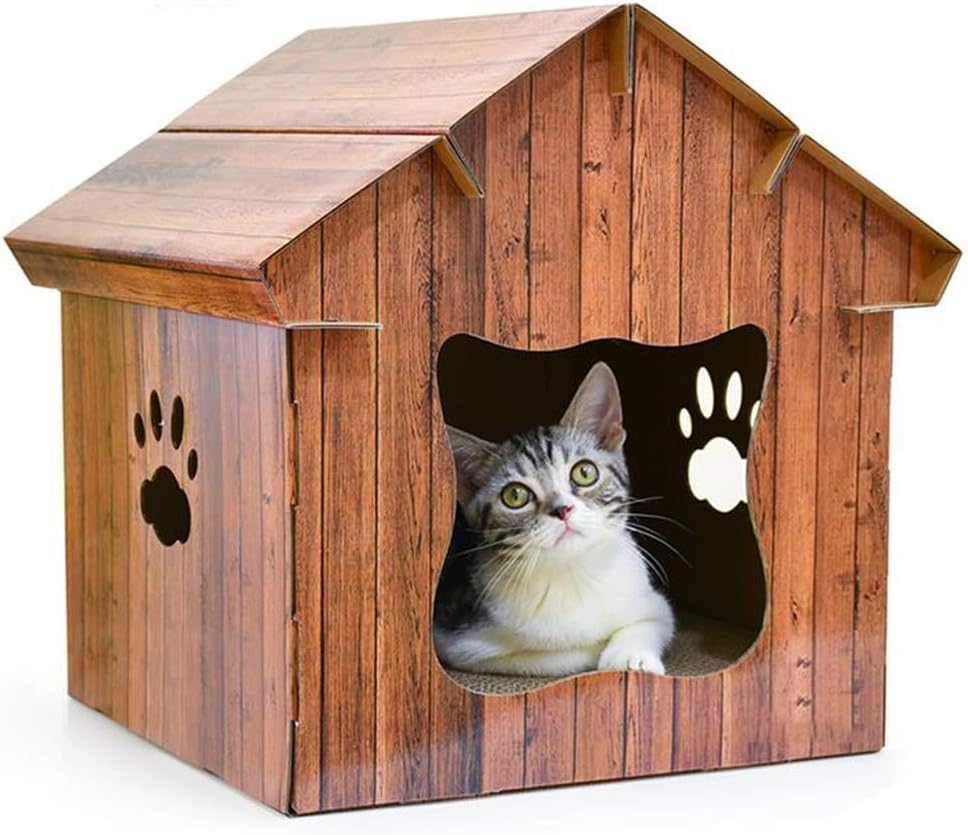 Amazon Wen Ying シミュレーション木目段ボール紙スクラッチボードユニークな形状のペットハウス換気猫用通気性ペットベッド 犬 ベッド Ying ベッド クッション 通販