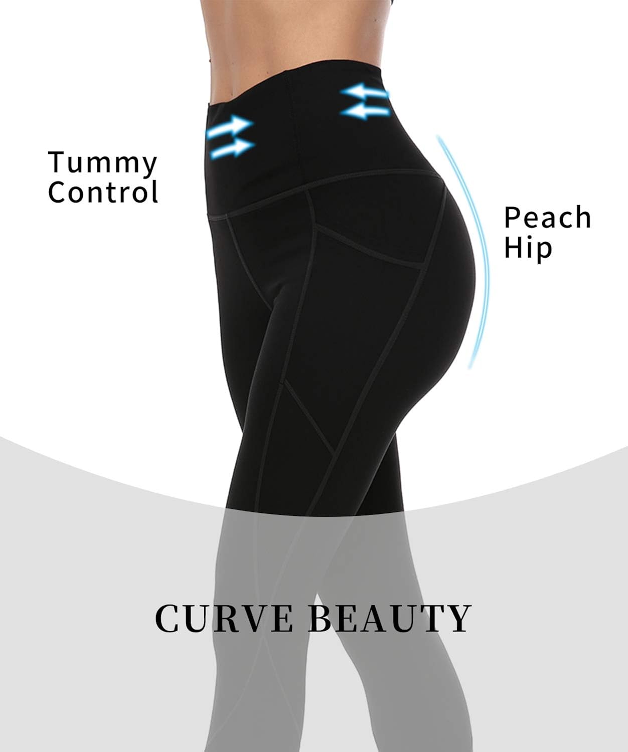 Persit Women's Premium Yoga Pants with Pockets, Non See-Through Tummy Control 4 Way Stretch High Waist Leggings: Clothing