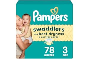 PROCTER & GAMBLE Pampers Swaddlers Diapers, Size 3 (13-26 lbs), 78 Count, Absorbent, Keeps Baby Dry and Comfortable, Skin Safe Disposable Baby Diaper (Packaging May Vary)