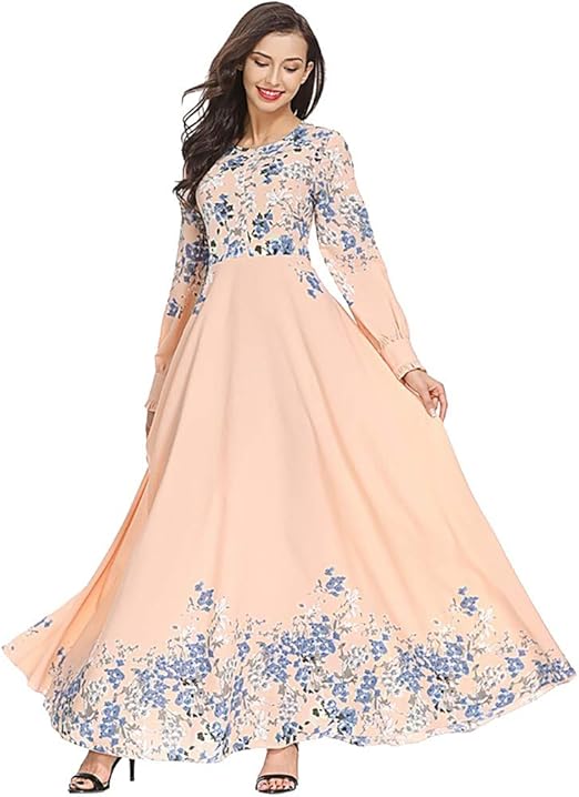 Amazon Com Women Pleated Swing Maxi Dress Ladies Elegant Floral