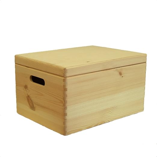 Compactor ran6481 Caja con Tapa, Madera sin Tratar, 40 x 30 x 23 cm: Amazon.es: Hogar
