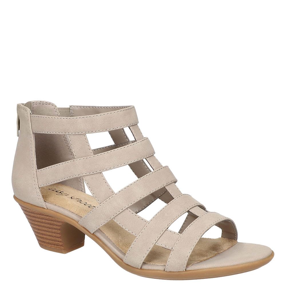 Easy Street Women’s Marg Heeled Sandal, Grey, 10 X-Wide