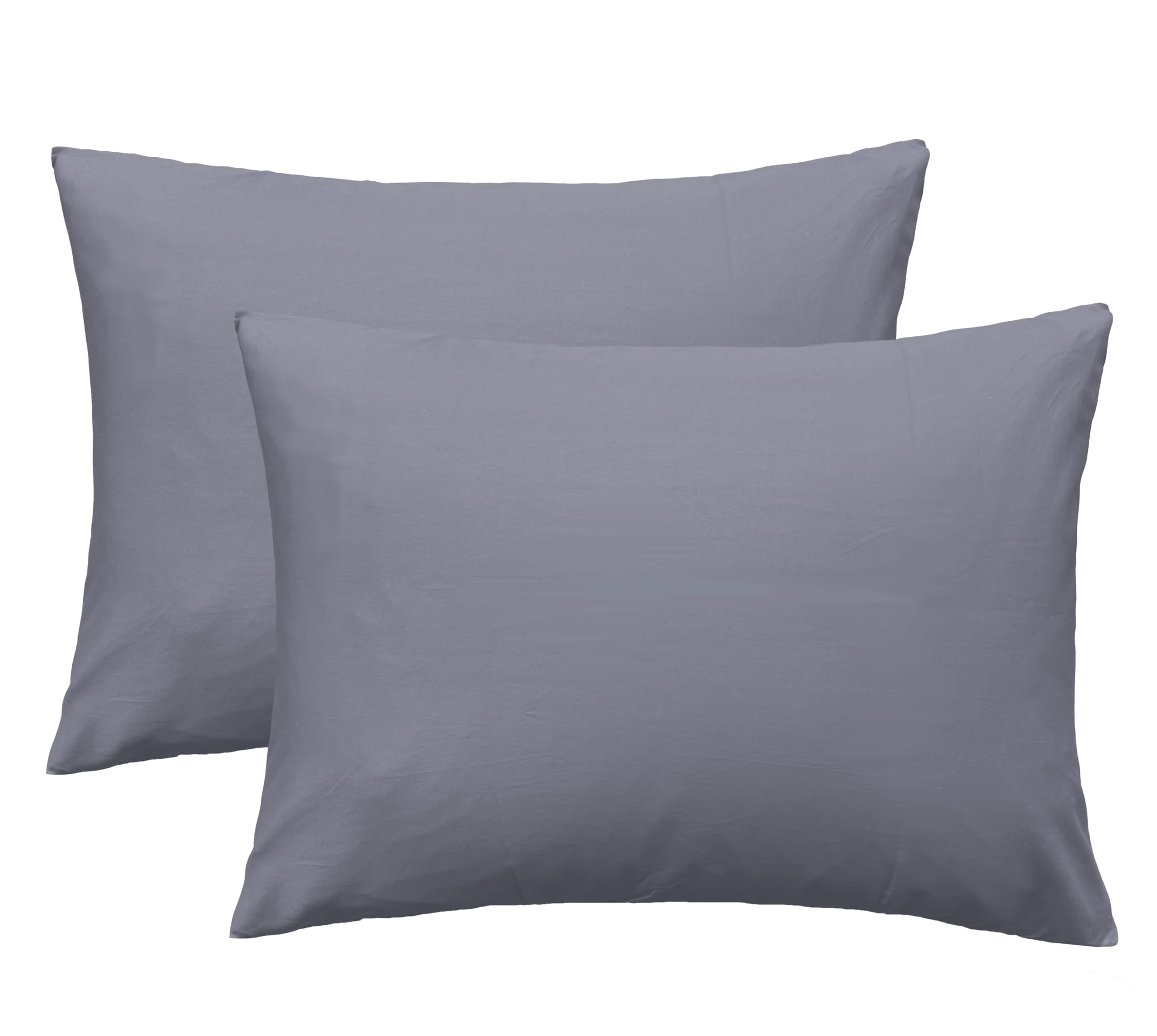 Photo 1 of iMaylex Soft 100% Egyptian Cotton Zipper Pillow Case, Cozy and Lightweight Pillowcase, Set of 2, Dark Grey, Standard, 20" x 26"