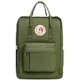 KALIDI Casual Laptop Backpack 15 Inches Classic Camping Rucksack Travel Outdoor Square Daypack College Hiking Gym Bag, Army Green