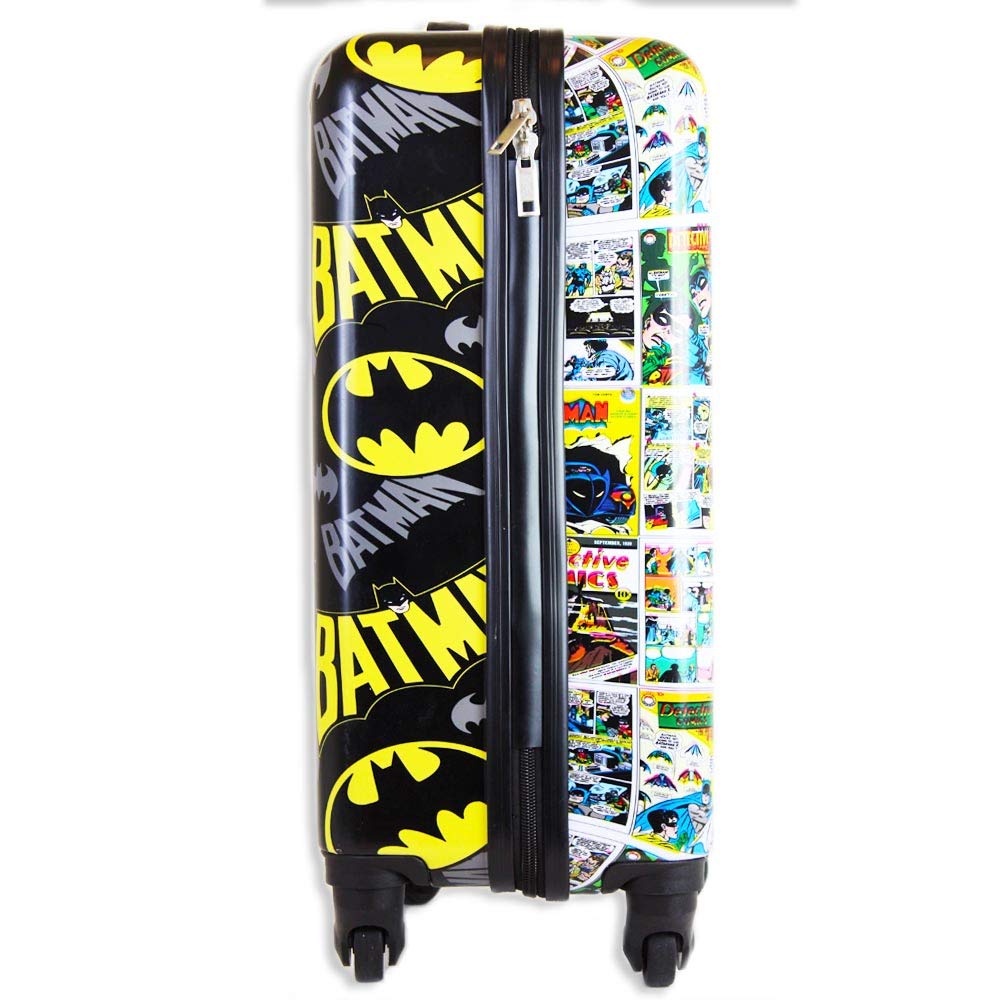 Fast Forward luggage 20 inch Batman Luggage for Boys, Hard-Sided Tween Spinner Suitcase for Toddlers, Kids Carry-On Travel Trolley, Kids Carry-On Luggage with Wheels