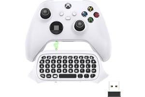 FASTSNAIL Controller Keyboard for Xbox Series X/S, Wireless 2.4G Ergonomic USB Gamepad Keypad QWERTY Chatpad with Audio and Headset Jack for Game Live Chat Compatiable with Xbox Series S/Series X/One/One S