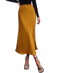 BTFBM Long Satin Skirts for Women Summer Spring