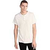 Rag & Bone Standard Issue Men's Classic Short Sleeve Henley, White, L