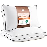 Mosluna Feather Down Pillows Queen Size Set of 2, Hotel Collection Bed Pillows 2 Pack, Medium Firm Pillow for Side, Back or Stomach Sleepers, Downproof, Gusset Design 20x30 in.