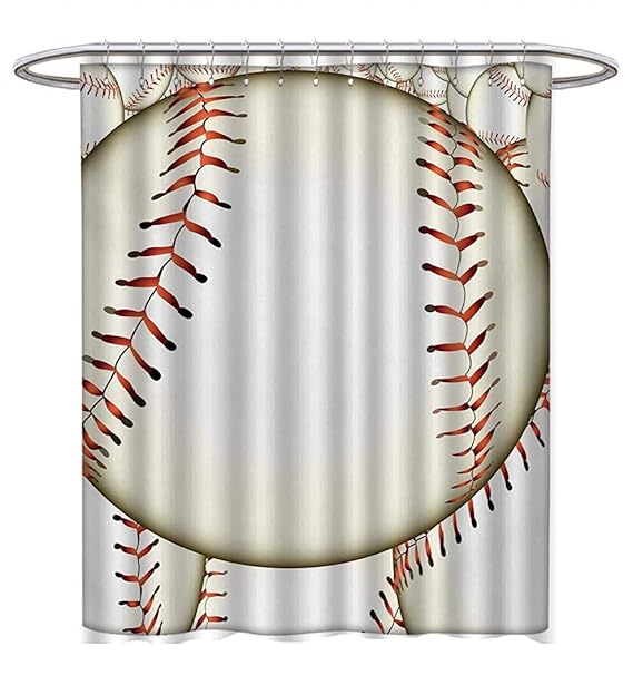 Amazon Com Anhuthree Baseball Shower Curtains Mildew Resistant