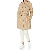 LONDON FOG womens Double-Breasted Long Trench Coat with Belt