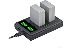 Pickle Power NB-10L NB-10LH Battery and LED Dual Charger Compatible with Canon PowerShot SX60 HS, SX50 HS, SX40 HS, G15, G16,