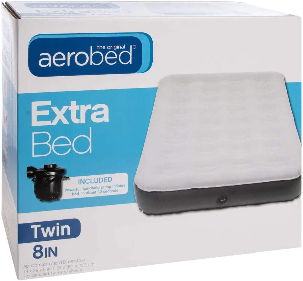 AeroBed Twin Air Mattress With Bag and Air Mattress Pump: Inflatable Mattress Twin, Blow Up Mattress With Air Bed Pump: Home & Kitchen
