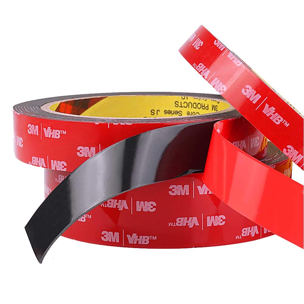Double Sided Tape, 3M Heavy Duty Mounting Tape, Waterproof VHB Foam Tape, for Indoor Outdoor Car LED Strip Lights, and Home Office Decor (Black，1 in x 15.6ft): Industrial & Scientific
