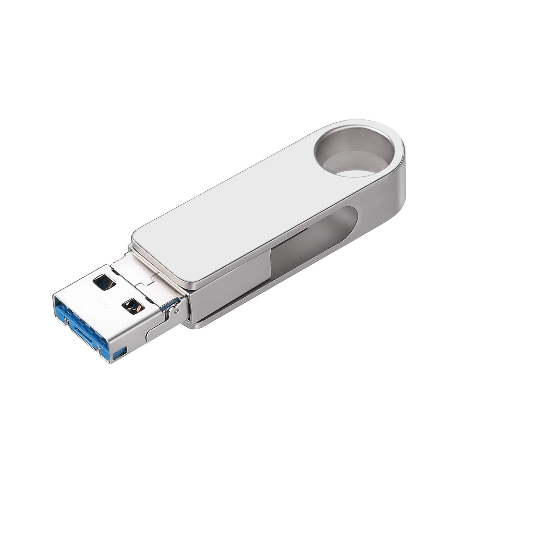 USB 3.0 Type C Flash Driver 32 GB, Tecnugiz 3-in-1, for Storage & Fast Data Transfer, Smartphone, Laptop, Tablet, 3 interfaces: Type C/USB 3.0/Micro-USB