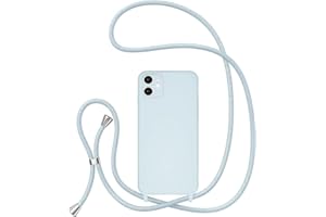 UEEBAI Crossbody Lanyard Phone case for iPhone 11 6.1 inch, Silicone Phone Cover with Adjustable Necklace Strap Soft Belt Neck Cord Lanyard Shockproof Protective Case - Baby Blue