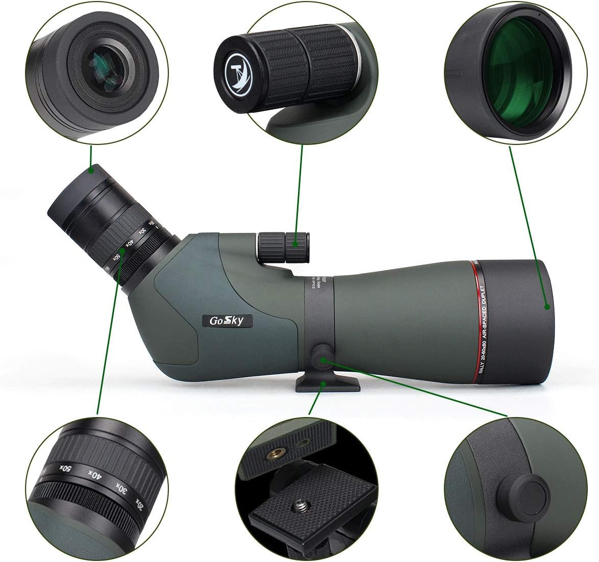 Gosky Newest 20-60x80 Dual Focusing Spotting Scope - Image 4