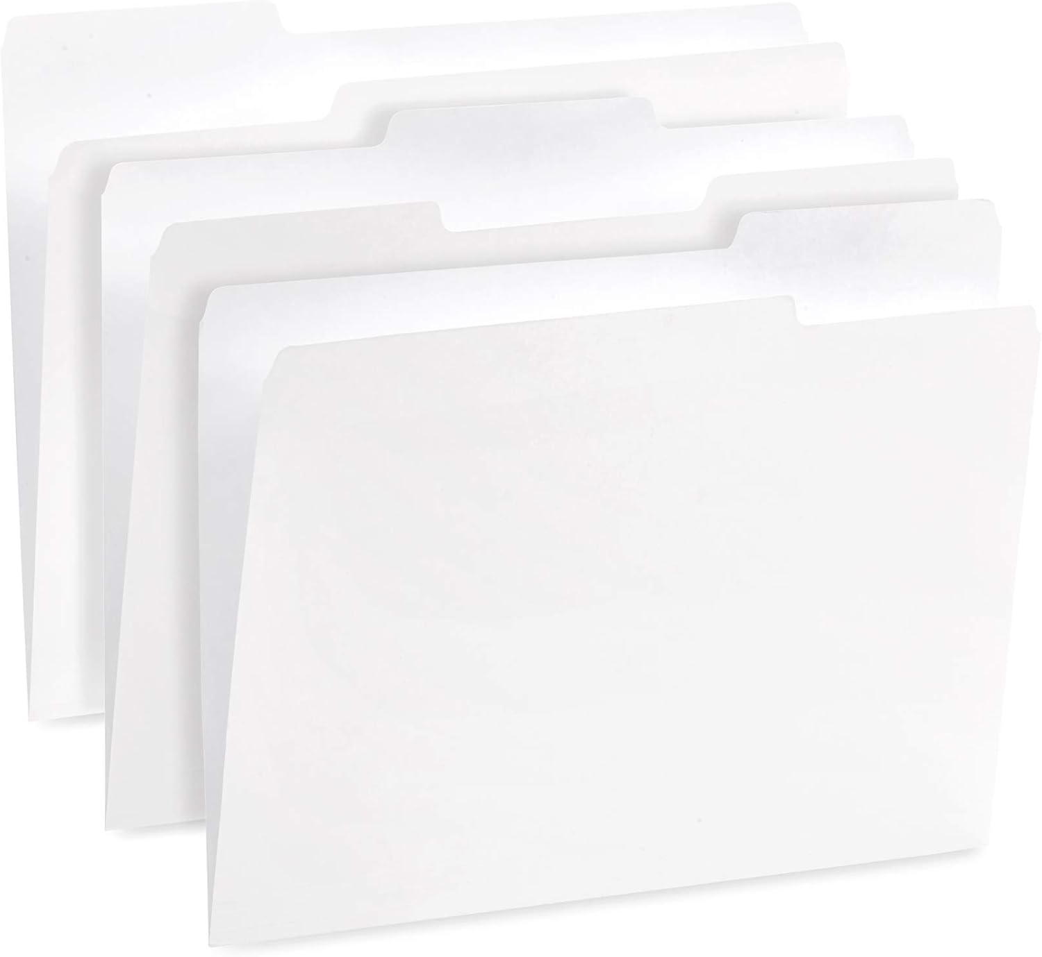 Blue Summit Supplies 100 White File Folders, 1/3 Cut Tab with Assorted Positions, Letter Size, Great for Organizing and Easy File Storage, 100 Pack : Office Products