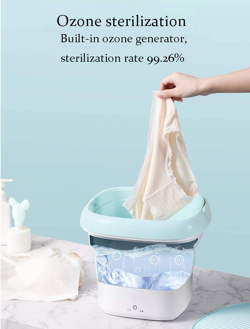 Draagbare Wasmachines Mini Opvouwbare Wasmachine Met Ultrasone Sterilisatie Automatische Ondergoedwasmachine Vrijstaande Babywasmachine Pink Blue