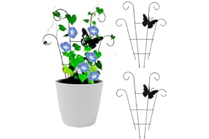 Trellis for Climbing Plants Indoor, JuniLty 2 Pcs Dancing Butterfly Black Metal Garden Trellis for Potted Plants, Small Trellis for Potted Plants & Plant Stakes Support for Climbing Plants