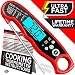 Alpha Grillers Instant Read Meat Thermometer for Grill and Cooking. Upgraded with Backlight and Waterproof Body. Best Ultra Fast Digital Kitchen Probe. Includes Internal BBQ Meat Temperature Guide