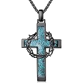 YYmqmq Cross Necklace for Men Women 925 Sterling Silver Crucifix Pendant Necklace Christian Jewelry Mother's Day Gifts Catholic Gifts for Men Women