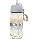 Bentgo Kids Water Bottle (Whimsy & Wonder Collection) - Leak-Proof Durable Tritan 15 oz. Cup for Kids/Toddlers 3+; Flip-Up Safe-Sip Straw for School, Sports, Daycare, Camp & More (Checker Gradient)