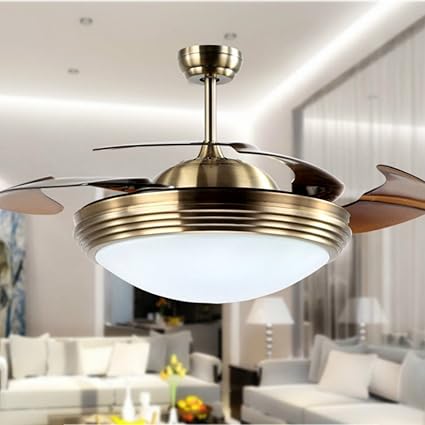 Lighting Groups Modern Led Gold Folding Chandelier Fan With Lights