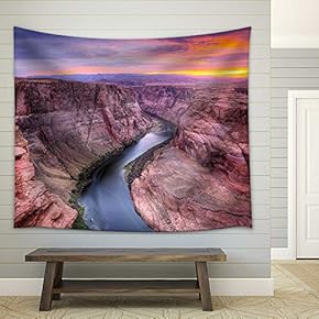 Colorado River at Horseshoe Bend, Page, Az. - Fabric Wall Tapestry Home Decor - 51x60 inches