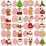 Roshtia 24 Pieces Christmas Cookie Cutters Stamps