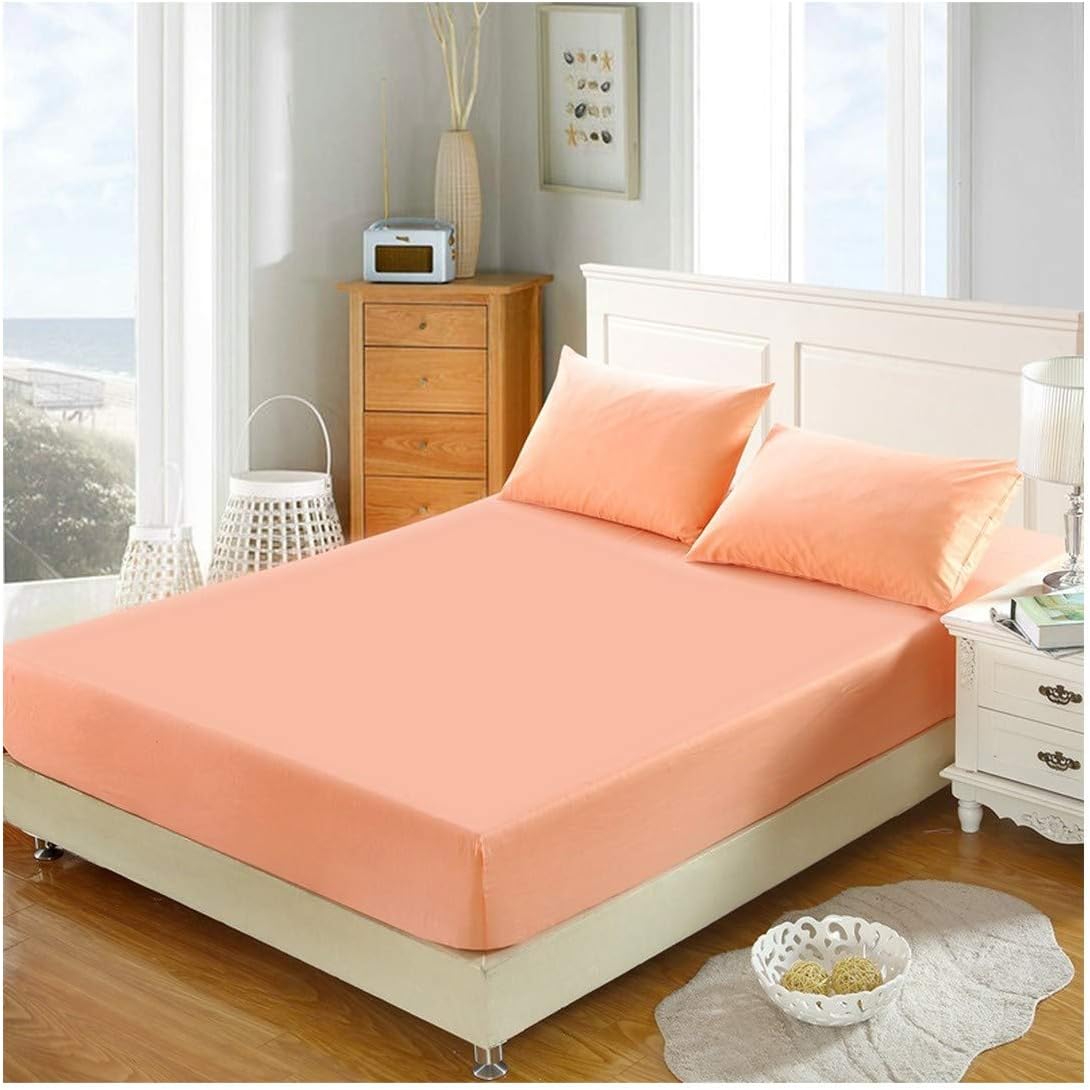 Cotton Fitted Sheet Mattress Cover Bedding Linens Bed Sheets with