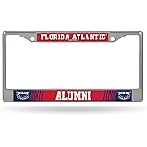 Rico Industries NCAA Florida Atlantic Owls Alumni 12" x 6" Chrome Frame with Decal Inserts - Car/Truck/SUV Automobile Accessory