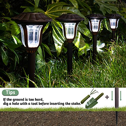 GIGALUMI Solar Pathway Lights 8 Pack, Solar Garden Lights Outdoor
