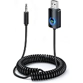 KAIY AUX Bluetooth Adapter for Car, 3.5mm Bluetooth Receiver | Hands-Free Calling &amp; Music Streaming, USB Powered Bluetooth to AUX Adapter for Car Stereo, Speakers &amp; Home Audio Systems