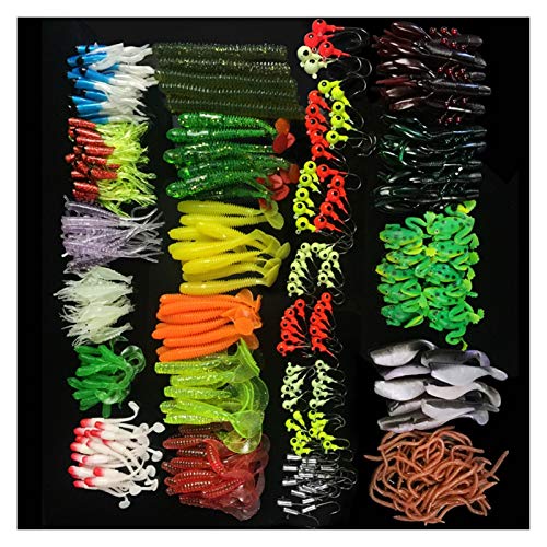 WODEJIA 301 Teile/Los Angelköder Set Gemischte Weiche Köder Köder Jig Kopf Kurbelhaken Wurm Künstliche Köder Angelkabeln… – Bild 6