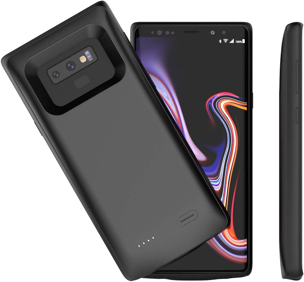 Accerzone Note 9 Battery Case, Galaxy Note 9 5000mAh External Backup Portable Charging Pack for Samsung Galaxy Note 9,Rechargeable Impact-Resistant Power Bank Case (Black)
