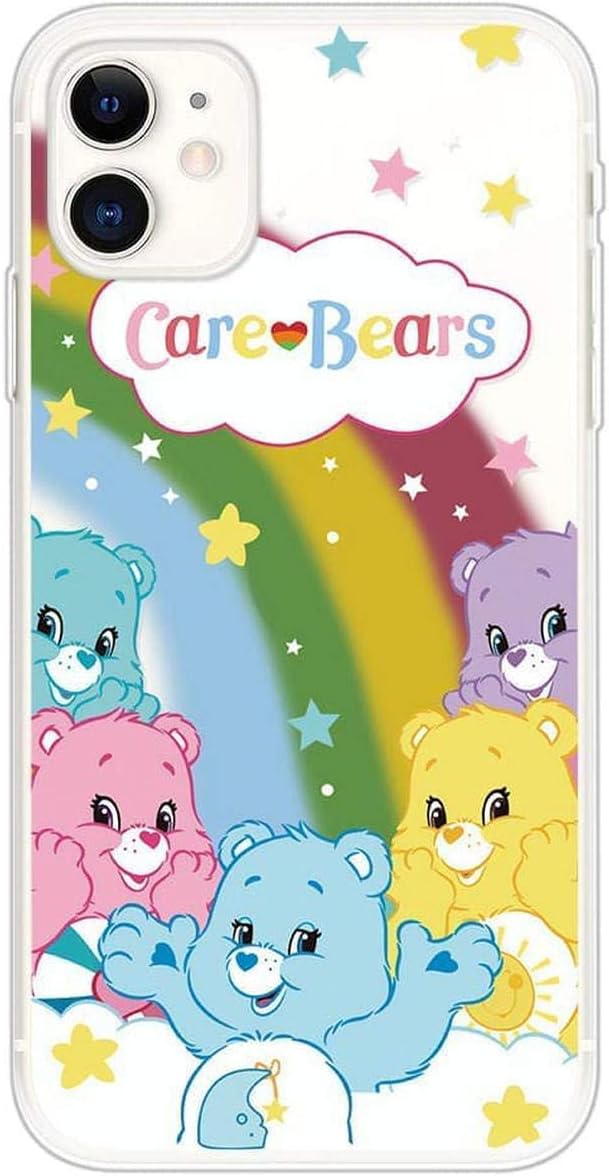 Cartoon Transparent Phone Case for iPhone 8 7 Plus 11 Pro Max Luxury Pink Bear Clear TPU Back Cover for iPhone X XR XS Max 6 6s -Rainbow Bears Case-iPhone 11