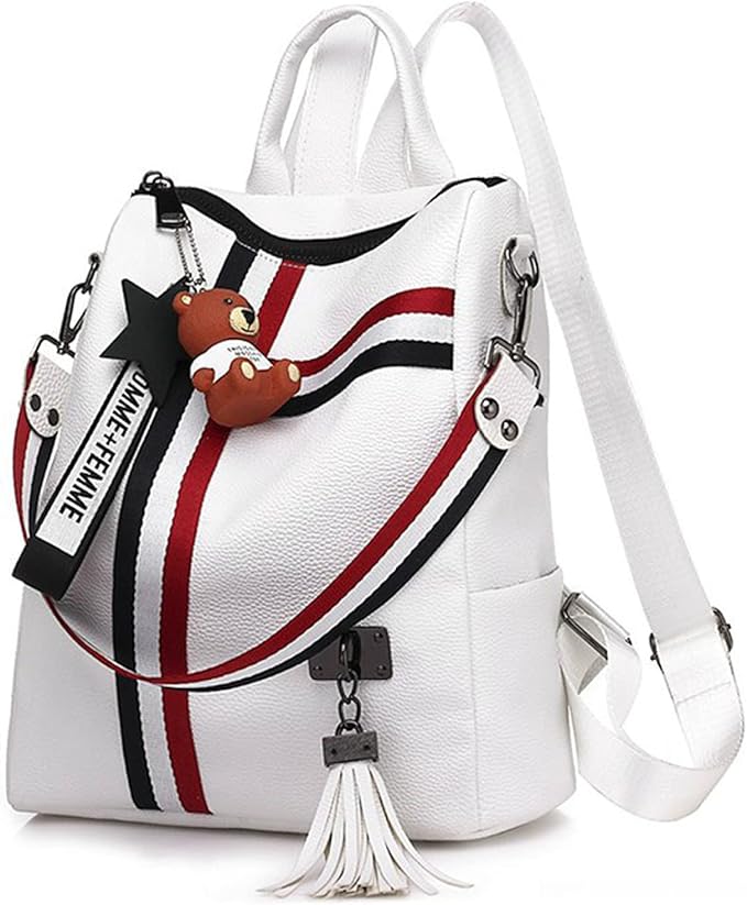 Women Backpack30*27 White New Women Bags Retro Fashion Zipper Ladies