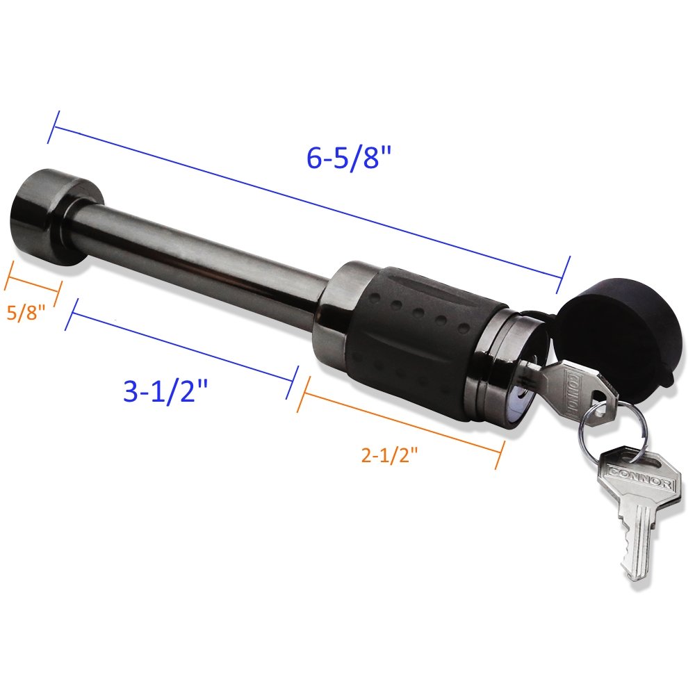 Connor Trailer Hitch Lock 5/8" Black Nickel Hitch Pin for Class III