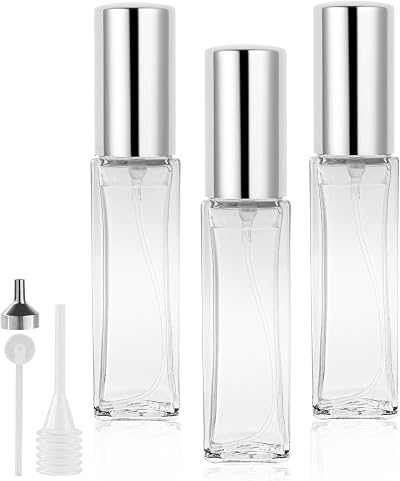 LOPHE 10ml Perfume Atomiser Kit 3pcs Clear Glass Spray Bottles Fine Mist