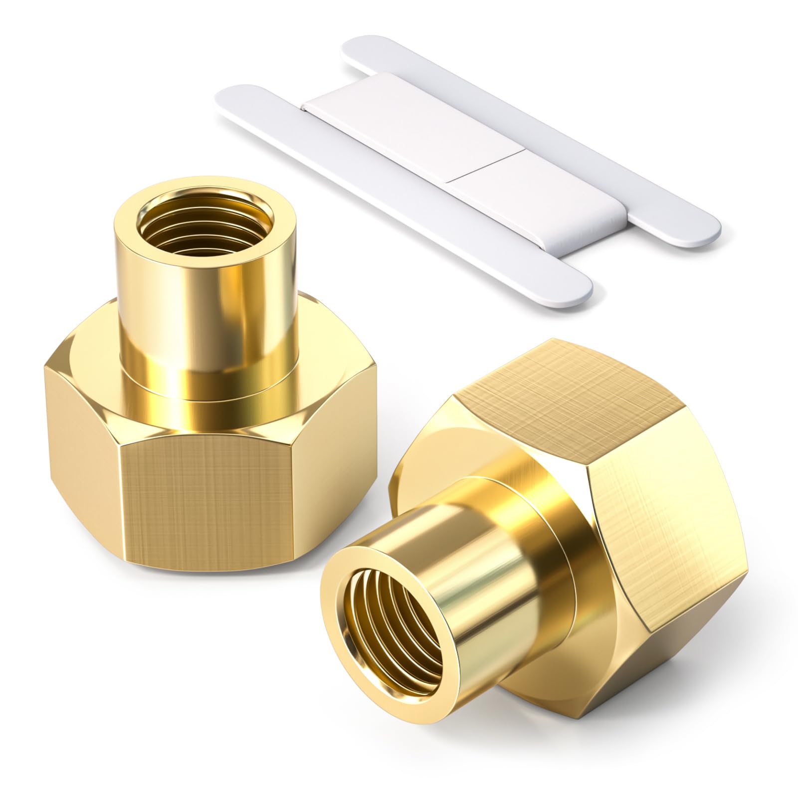 Bwintech 2 Pcs 1/4" Female to 1/2" Female BSP Thread Brass Reducing Coupling Connector for Pipe Connecting Conversion